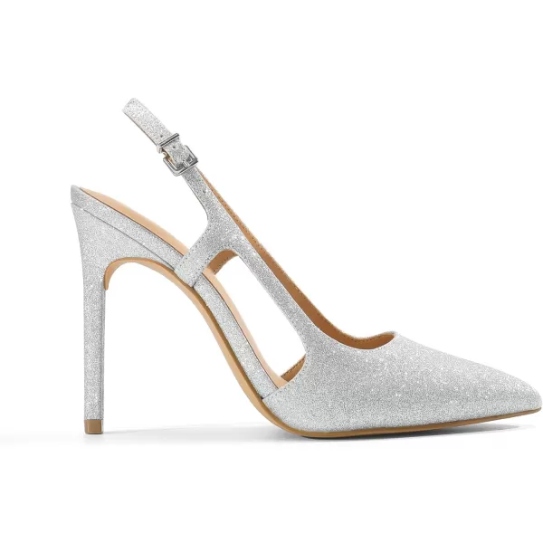 imageDREAM PAIRS Womens Close Pointed Toe High Stiletto Heels Pump Slingback Party Prom Dress Shoes for WomenSilverglitter