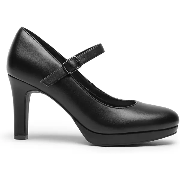 imageDREAM PAIRS Womens Close Toe Classic High Heels Round Toe Comfortable Low Platform Mary Jane Dress Pumps ShoesBlack