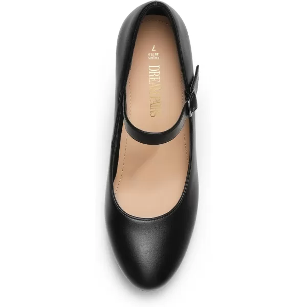 imageDREAM PAIRS Womens Close Toe Classic High Heels Round Toe Comfortable Low Platform Mary Jane Dress Pumps ShoesBlack