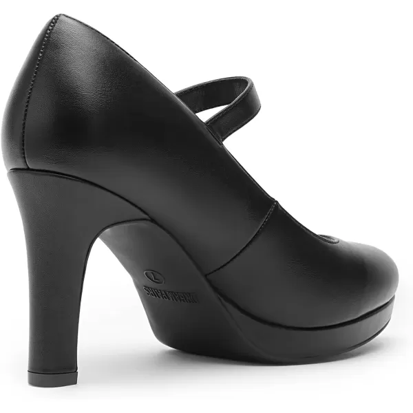 imageDREAM PAIRS Womens Close Toe Classic High Heels Round Toe Comfortable Low Platform Mary Jane Dress Pumps ShoesBlack