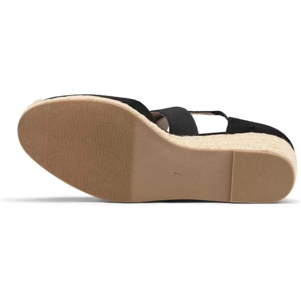 imageDREAM PAIRS Womens Close Toe Espadrilles Platform Slip on Elastic Criss Cross Straps Dressy Wedges SandalsBlack Suede