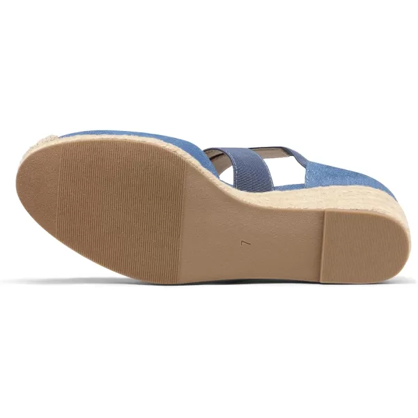 imageDREAM PAIRS Womens Close Toe Espadrilles Platform Slip on Elastic Criss Cross Straps Dressy Wedges SandalsDenim Blue