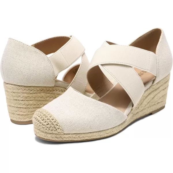 imageDREAM PAIRS Womens Close Toe Espadrilles Platform Slip on Elastic Criss Cross Straps Dressy Wedges SandalsLinen