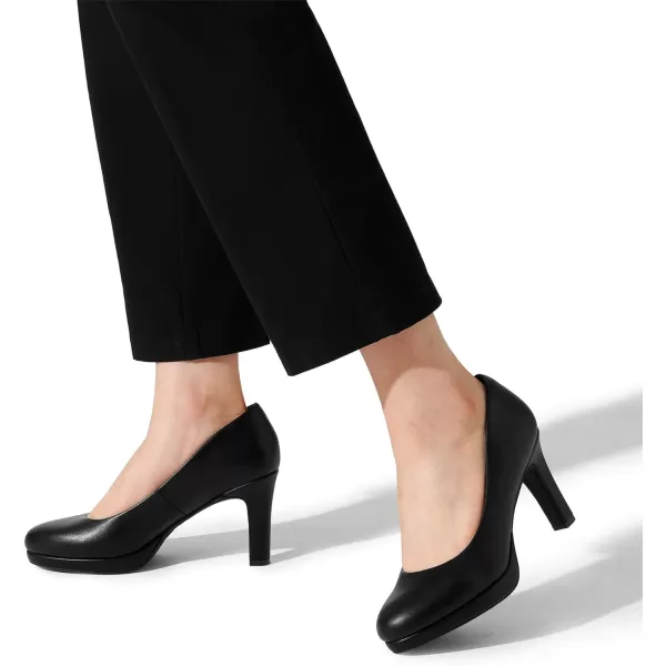 imageDREAM PAIRS Womens Close Toe Low Heels Platform Pump Comfortable Office Work Dress Shoes for WomenBlackpu