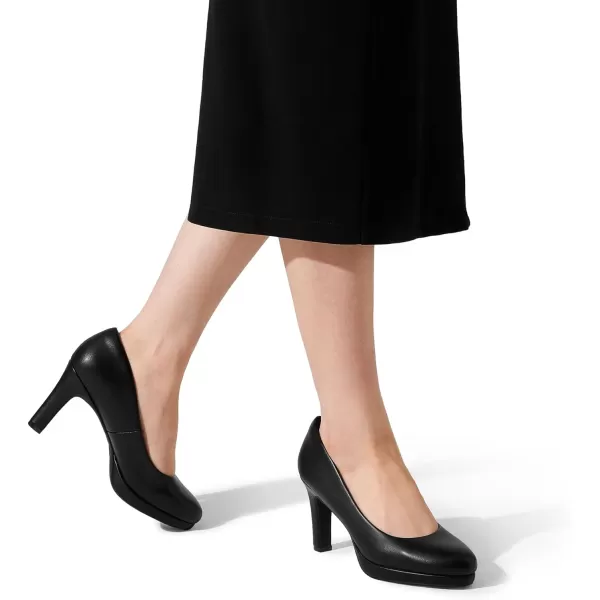 imageDREAM PAIRS Womens Close Toe Low Heels Platform Pump Comfortable Office Work Dress Shoes for WomenBlackpu