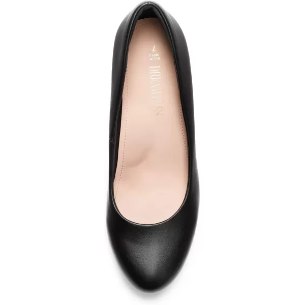 imageDREAM PAIRS Womens Close Toe Low Heels Platform Pump Comfortable Office Work Dress Shoes for WomenBlackpu