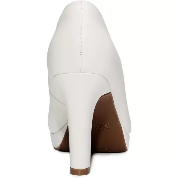 imageDREAM PAIRS Womens Close Toe Low Heels Platform Pump Comfortable Office Work Dress Shoes for WomenWhitepu