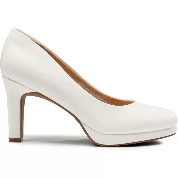 imageDREAM PAIRS Womens Close Toe Low Heels Platform Pump Comfortable Office Work Dress Shoes for WomenWhitepu