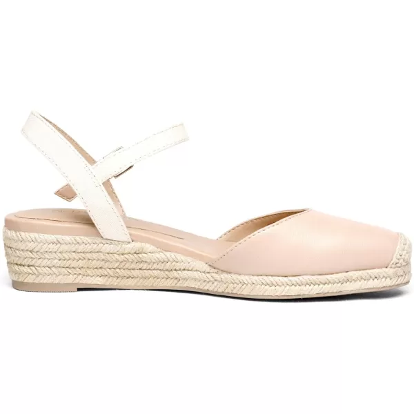 imageDREAM PAIRS Womens Closed Toe Elastic Ankle Strap Espadrilles Wedge SandalsApricot
