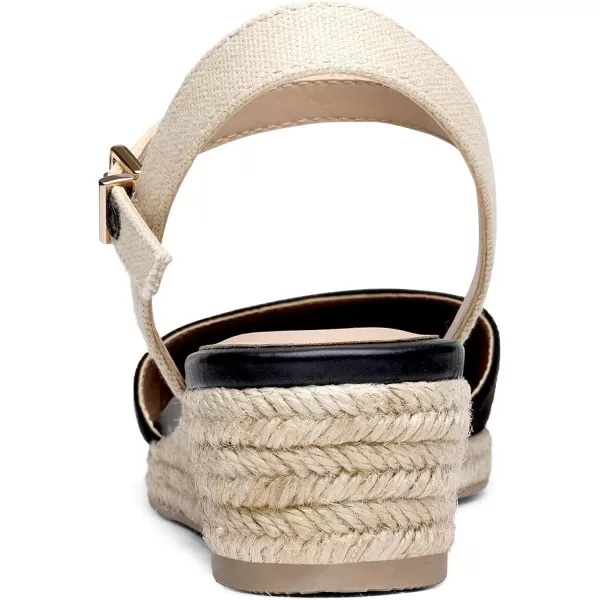 imageDREAM PAIRS Womens Closed Toe Elastic Ankle Strap Espadrilles Wedge SandalsBlack