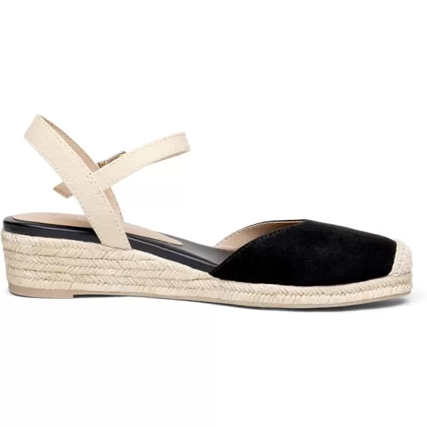 imageDREAM PAIRS Womens Closed Toe Elastic Ankle Strap Espadrilles Wedge SandalsBlack
