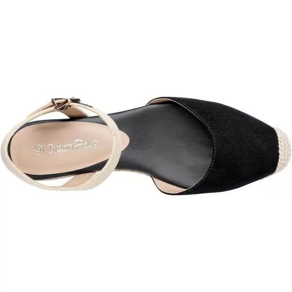 imageDREAM PAIRS Womens Closed Toe Elastic Ankle Strap Espadrilles Wedge SandalsBlack