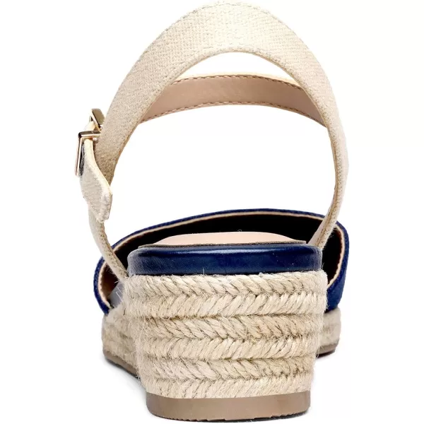 imageDREAM PAIRS Womens Closed Toe Elastic Ankle Strap Espadrilles Wedge SandalsNavy