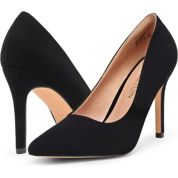 imageDREAM PAIRS Womens Closed Toe High Heels Dress Pointed Toe Wedding Pump ShoesBlack Nubuck