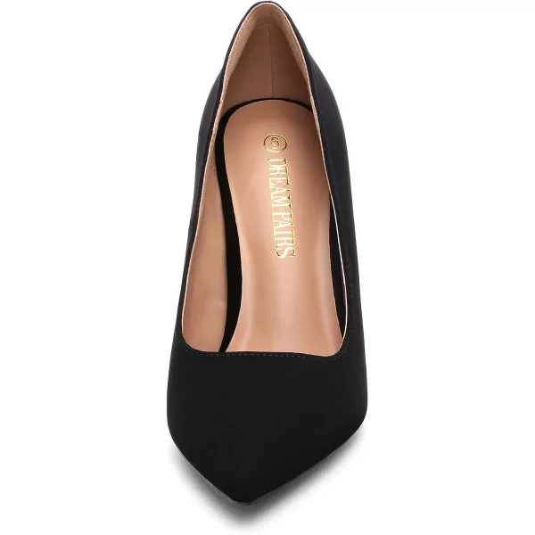 imageDREAM PAIRS Womens Closed Toe High Heels Dress Pointed Toe Wedding Pump ShoesBlack Nubuck
