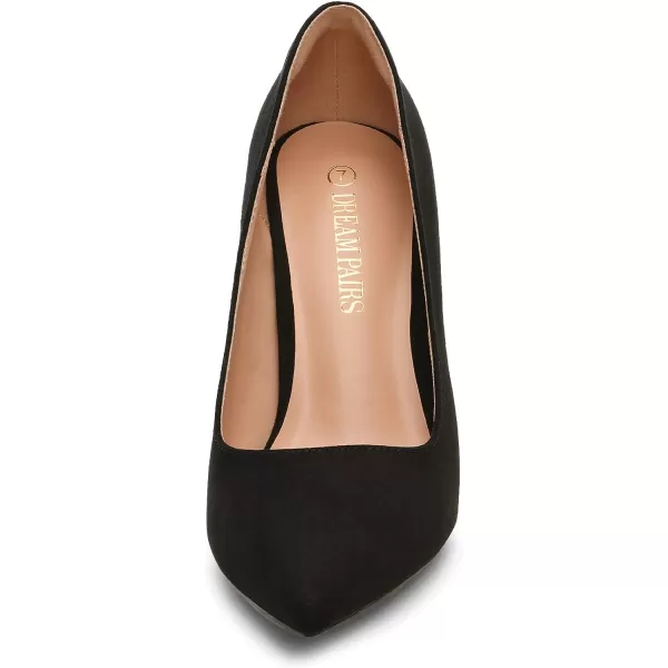 imageDREAM PAIRS Womens Closed Toe High Heels Dress Pointed Toe Wedding Pump ShoesBlack Suede