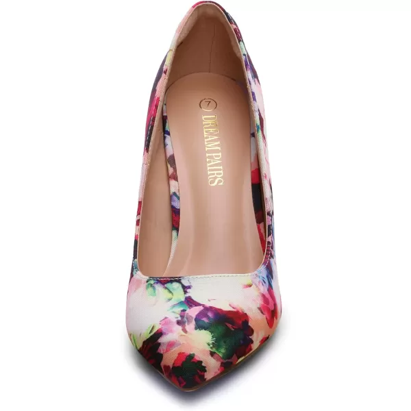 imageDREAM PAIRS Womens Closed Toe High Heels Dress Pointed Toe Wedding Pump ShoesFloral