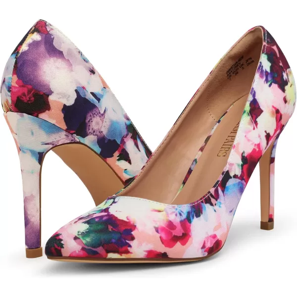 imageDREAM PAIRS Womens Closed Toe High Heels Dress Pointed Toe Wedding Pump ShoesFloral