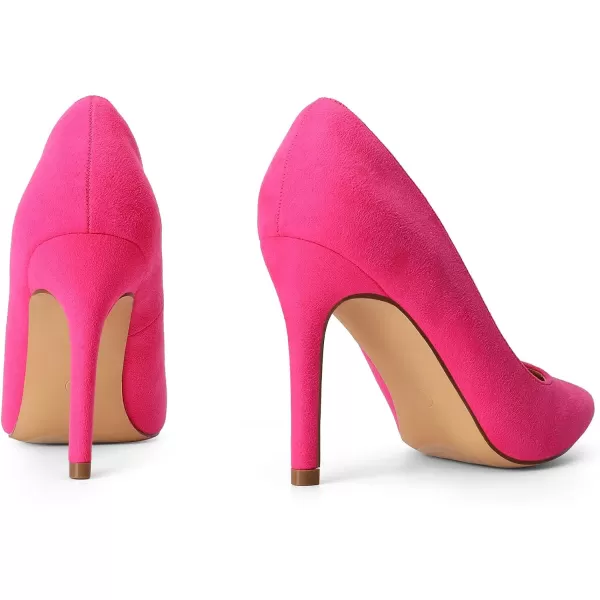 imageDREAM PAIRS Womens Closed Toe High Heels Dress Pointed Toe Wedding Pump ShoesFuchsia Suede