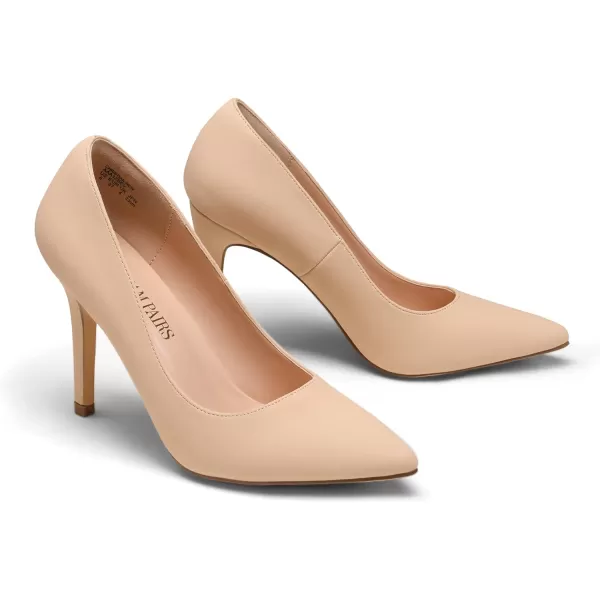 imageDREAM PAIRS Womens Closed Toe High Heels Dress Pointed Toe Wedding Pump ShoesNude Nubuck