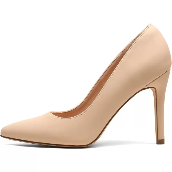 imageDREAM PAIRS Womens Closed Toe High Heels Dress Pointed Toe Wedding Pump ShoesNude Nubuck