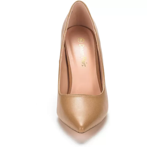 imageDREAM PAIRS Womens Closed Toe High Heels Dress Pointed Toe Wedding Pump ShoesNude Pu