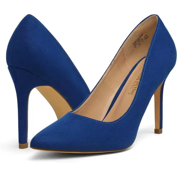 imageDREAM PAIRS Womens Closed Toe High Heels Dress Pointed Toe Wedding Pump ShoesRoyal Blue