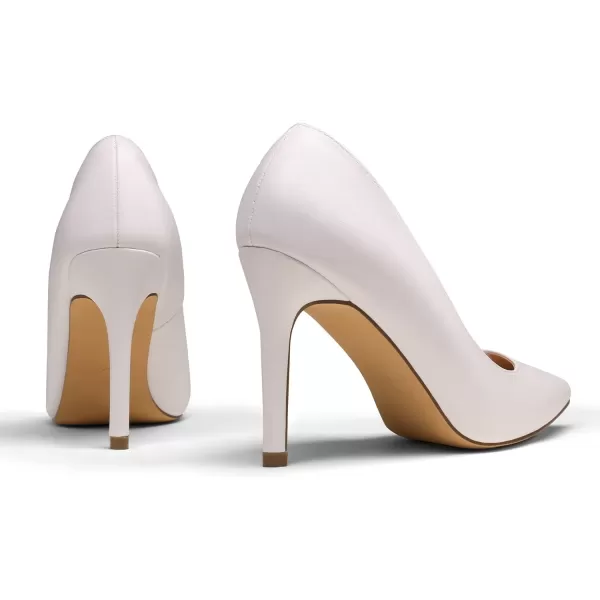 imageDREAM PAIRS Womens Closed Toe High Heels Dress Pointed Toe Wedding Pump ShoesWhite Pu