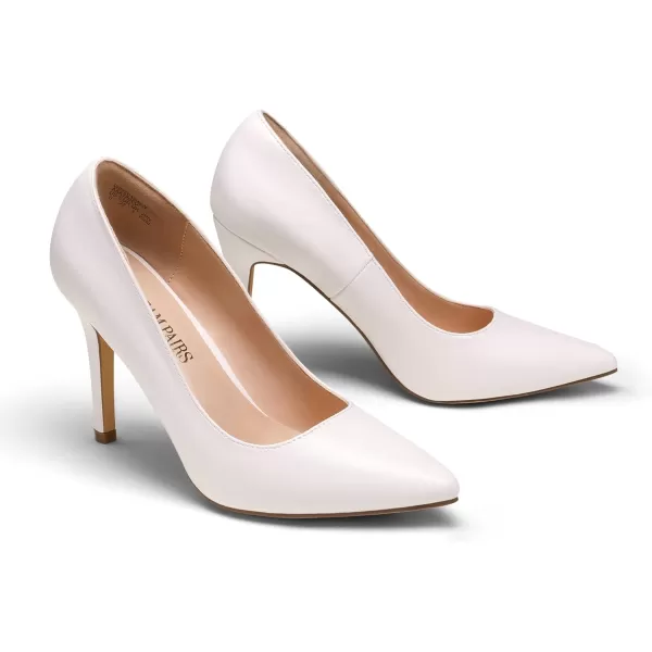 imageDREAM PAIRS Womens Closed Toe High Heels Dress Pointed Toe Wedding Pump ShoesWhite Pu