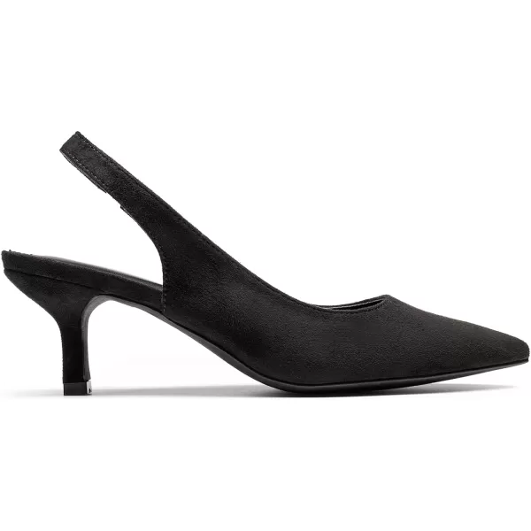 imageDREAM PAIRS Womens Closed Toe Kitten Heels Pointed Toe Slingback Low Heels Dress Bridal Wedding Pumps ShoesBlacksuede