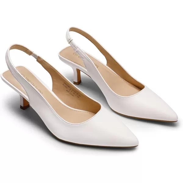 imageDREAM PAIRS Womens Closed Toe Kitten Heels Pointed Toe Slingback Low Heels Dress Bridal Wedding Pumps ShoesWhitepu
