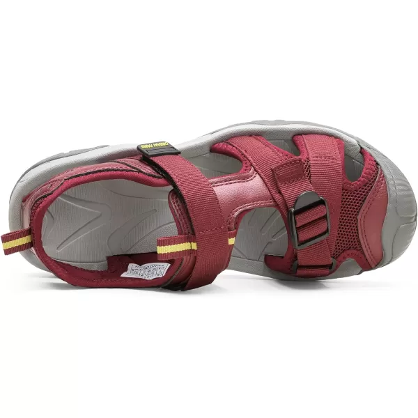 imageDREAM PAIRS Womens Closed Toe Sport Hiking SandalsSummer Outdoor Comfortable Walking Water SandalsBurgundy