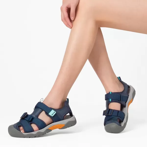 imageDREAM PAIRS Womens Closed Toe Sport Hiking SandalsSummer Outdoor Comfortable Walking Water SandalsNavy