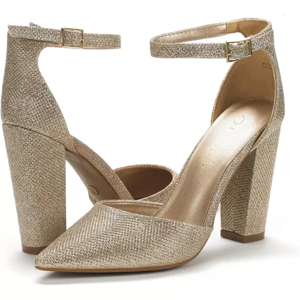imageDREAM PAIRS Womens Coco Pointed Toe High Heels Pump ShoesGold Glitter