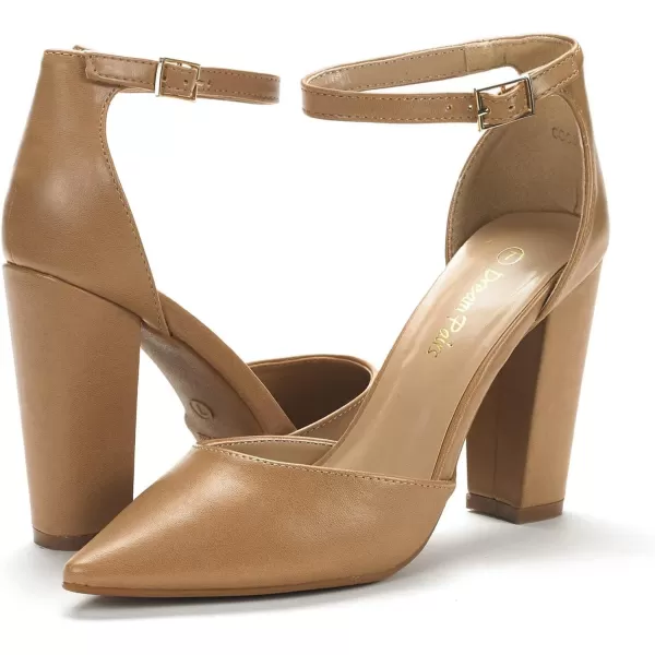 imageDREAM PAIRS Womens Coco Pointed Toe High Heels Pump ShoesNude Pu