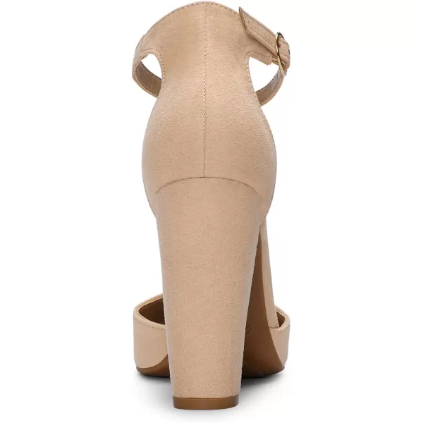 imageDREAM PAIRS Womens Coco Pointed Toe High Heels Pump ShoesNude Suede