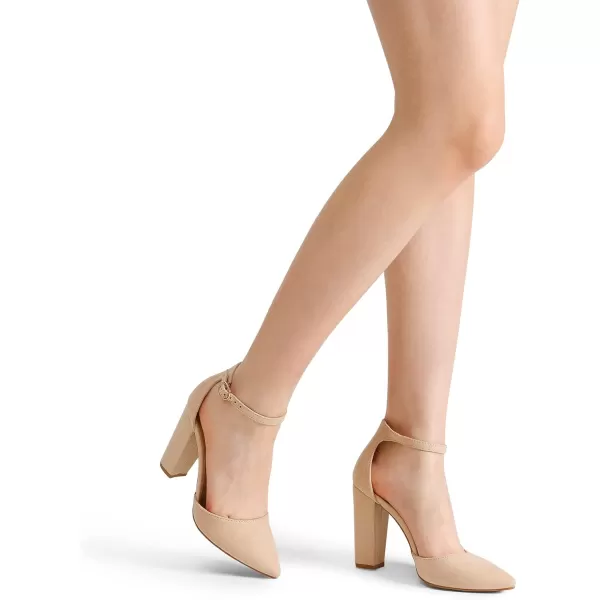imageDREAM PAIRS Womens Coco Pointed Toe High Heels Pump ShoesNude Suede