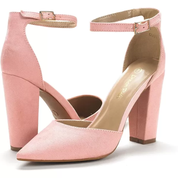 imageDREAM PAIRS Womens Coco Pointed Toe High Heels Pump ShoesPink Suede