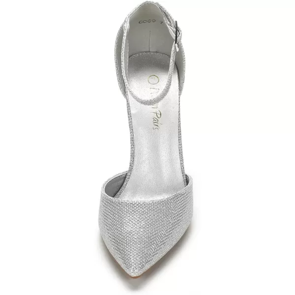 imageDREAM PAIRS Womens Coco Pointed Toe High Heels Pump ShoesSilver Glitter
