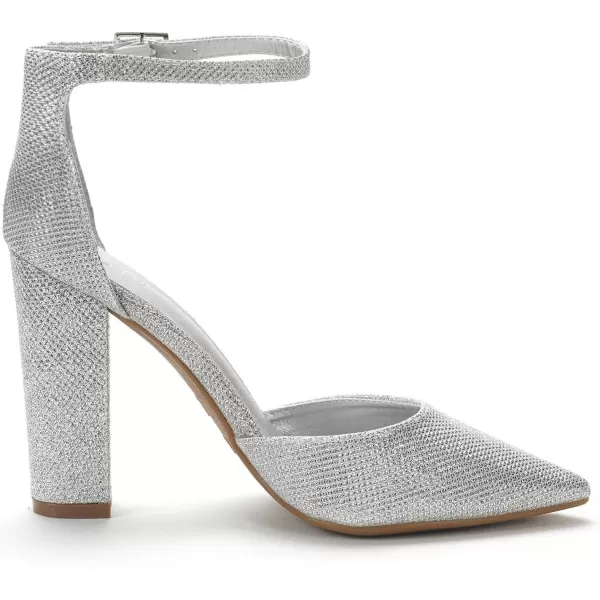 imageDREAM PAIRS Womens Coco Pointed Toe High Heels Pump ShoesSilver Glitter