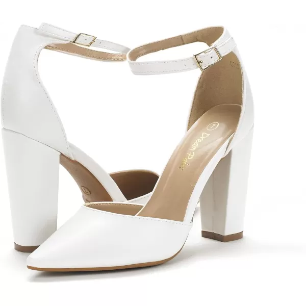 imageDREAM PAIRS Womens Coco Pointed Toe High Heels Pump ShoesWhite Pu