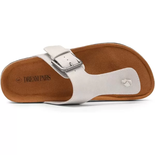 imageDREAM PAIRS Womens Comfort Slipon Arch Support Orthotic Flip Flops Summer Cute TStrap Flat Thong Sandals with Adjustable BuckleLight Grey