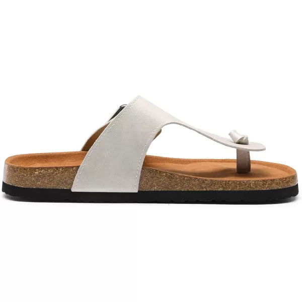 imageDREAM PAIRS Womens Comfort Slipon Arch Support Orthotic Flip Flops Summer Cute TStrap Flat Thong Sandals with Adjustable BuckleLight Grey