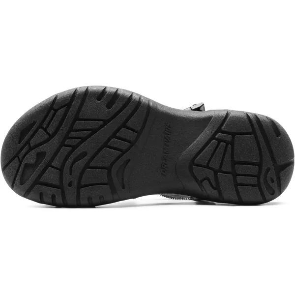 imageDREAM PAIRS Womens Comfort Walking Sport Athletic Sandals With Arch Support Elastic Strap Casual Hiking Outdoor Beach Summer ShoesBlackWhite