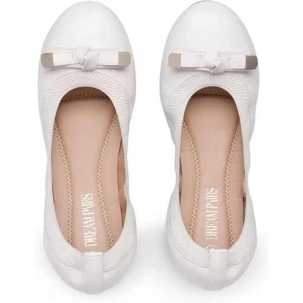 imageDREAM PAIRS Womens Comfortable Ballet Dress Cute Foldable Work Flats ShoesWhitepu