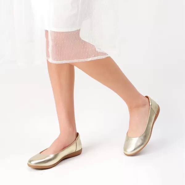 imageDREAM PAIRS Womens Comfortable Ballet Dressy Work Flats Round Toe Slip on Office ShoesGold