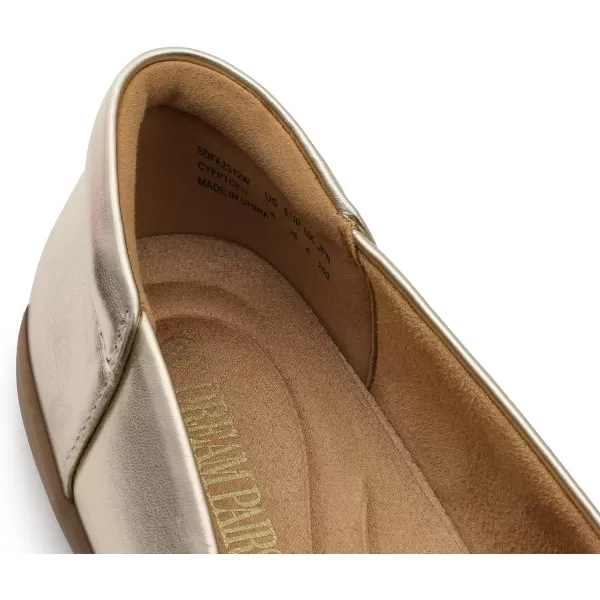 imageDREAM PAIRS Womens Comfortable Ballet Dressy Work Flats Round Toe Slip on Office ShoesGold