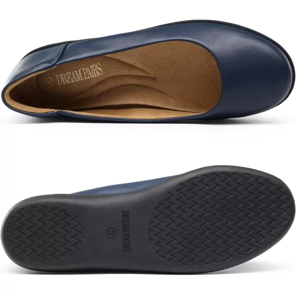 imageDREAM PAIRS Womens Comfortable Ballet Dressy Work Flats Round Toe Slip on Office ShoesNavy
