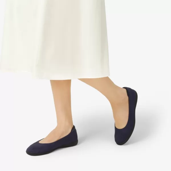 imageDREAM PAIRS Womens Comfortable Ballet Dressy Work Flats Round Toe Slip on Office ShoesNavyknit