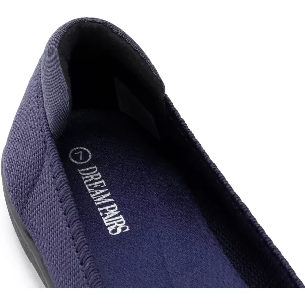 imageDREAM PAIRS Womens Comfortable Ballet Dressy Work Flats Round Toe Slip on Office ShoesNavyknit